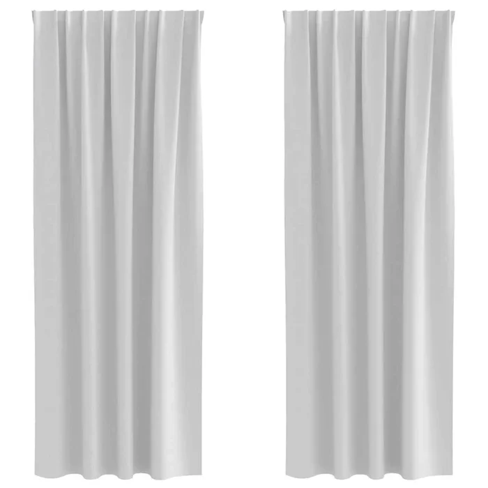 vidaXL Cortinas opacas Gris Pálido Poliéster (2)