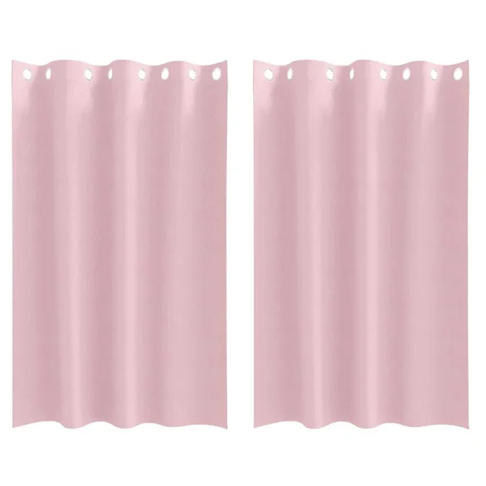vidaXL Cortinas opacas Rosa Bebé Poliéster (5)