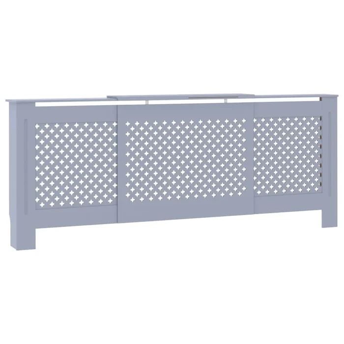 vidaXL Cubierta para radiador MDF gris 205 cm (3)