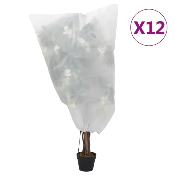 vidaXL Cubiertas para plantas con cordón 12 uds 70 g/m² 0,8×1,2 m (2)