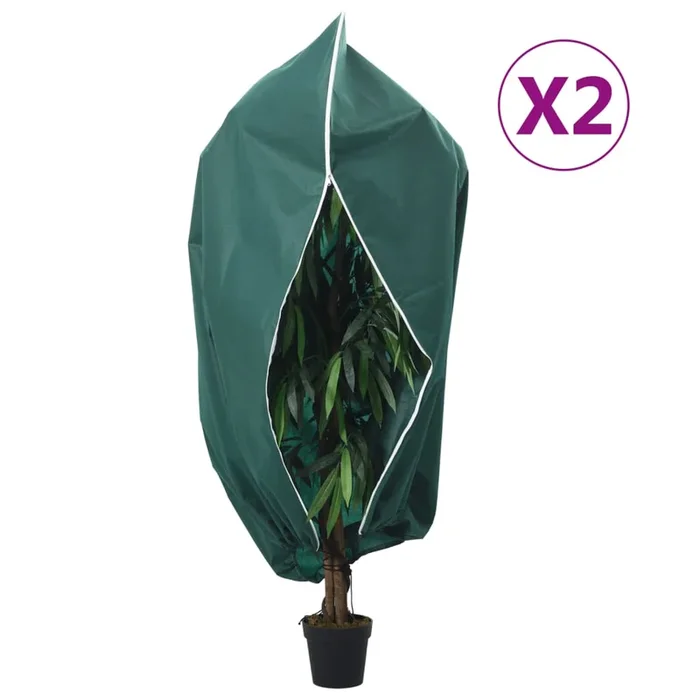 vidaXL Cubiertas para plantas con cremallera 2 uds 70 g/m² 3,14×2,5 m (2)