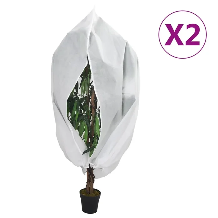 vidaXL Cubiertas para plantas con cremallera 2 uds 70 g/m² 3,93×3,5 m