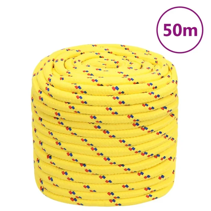 vidaXL Cuerda de barco polipropileno amarillo 16 mm 50 m