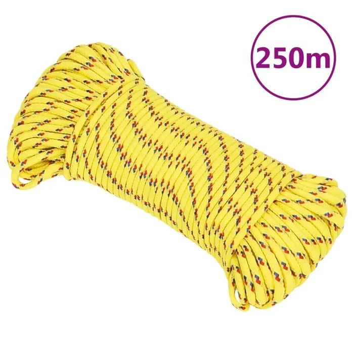 vidaXL Cuerda de barco polipropileno amarillo 3 mm 250 m