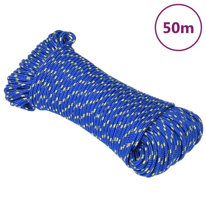vidaXL Cuerda de barco polipropileno azul 3 mm 50 m