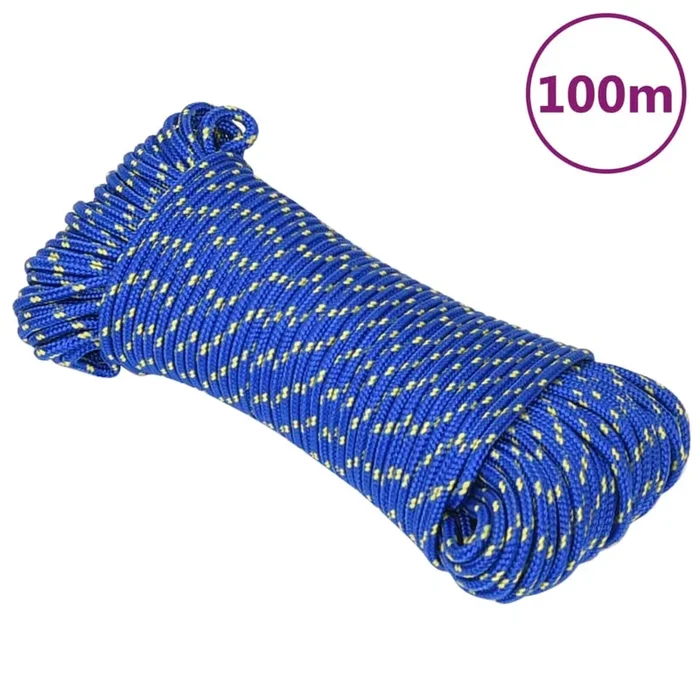 vidaXL Cuerda de barco polipropileno azul 4 mm 100 m