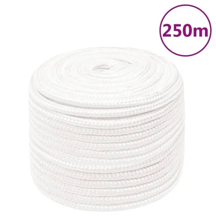 vidaXL Cuerda de barco polipropileno blanco intenso 14 mm 250 m