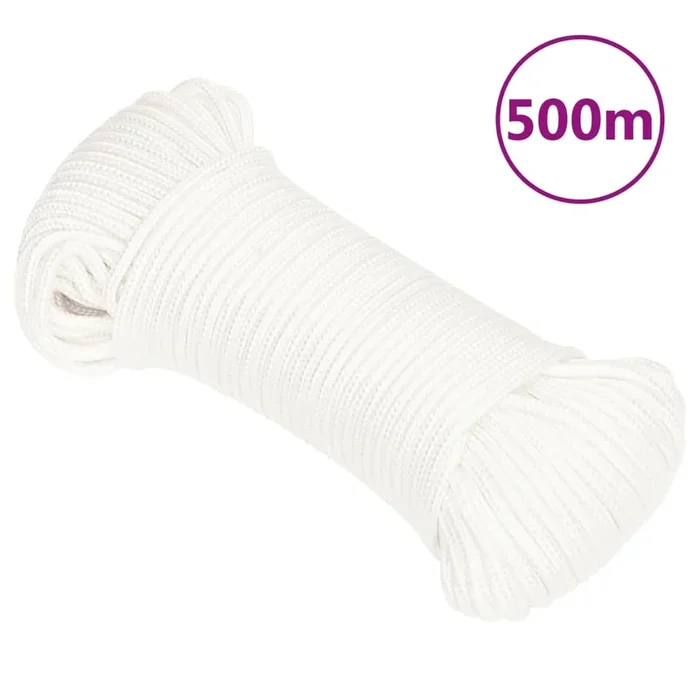 vidaXL Cuerda de barco polipropileno blanco intenso 3 mm 500 m