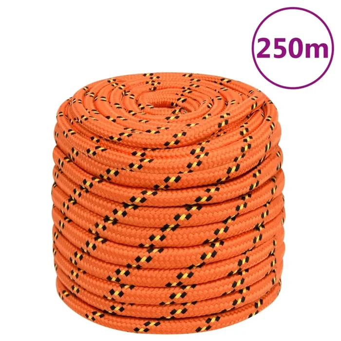 vidaXL Cuerda de barco polipropileno naranja 16 mm 250 m
