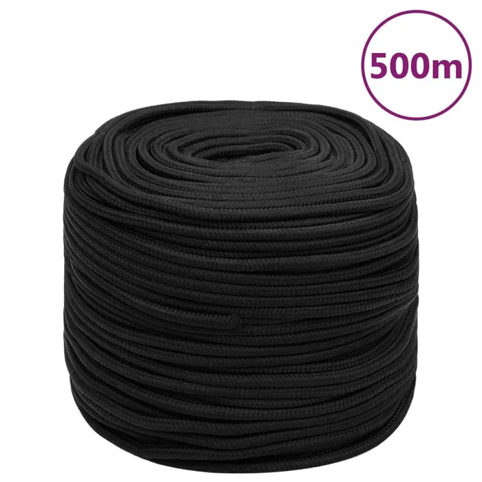 vidaXL Cuerda de barco polipropileno negro intenso 10 mm 500 m