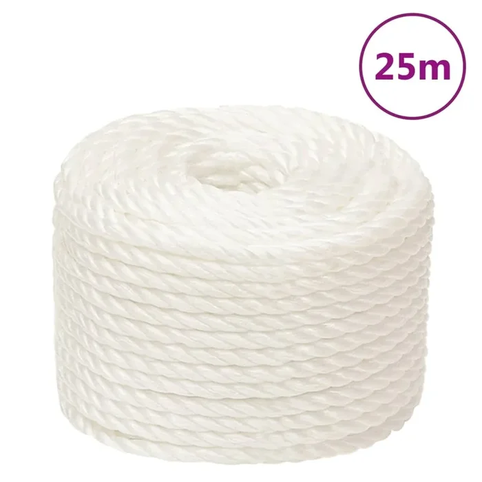 vidaXL Cuerda de trabajo polipropileno blanco 12 mm 25 m