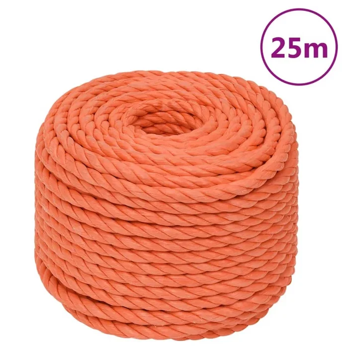 vidaXL Cuerda de trabajo polipropileno naranja 20 mm 25 m