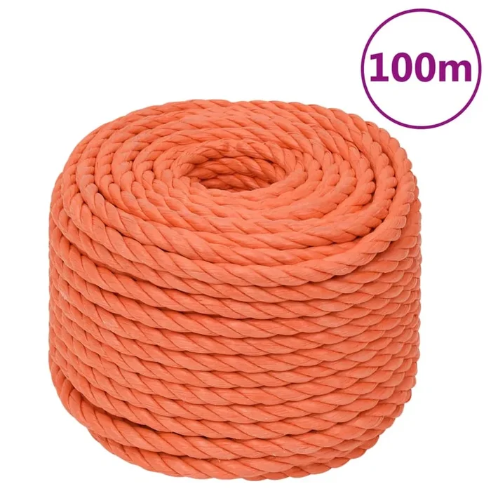 vidaXL Cuerda de trabajo polipropileno naranja 24 mm 100 m