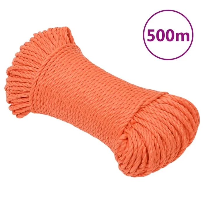 vidaXL Cuerda de trabajo polipropileno naranja 3 mm 500 m