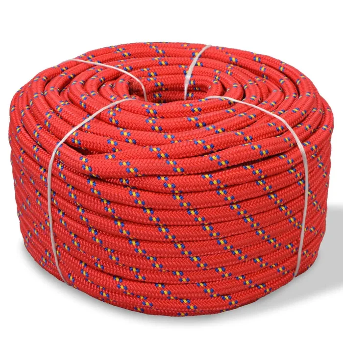 vidaXL Cuerda marina de polipropileno 16 mm 50 m roja