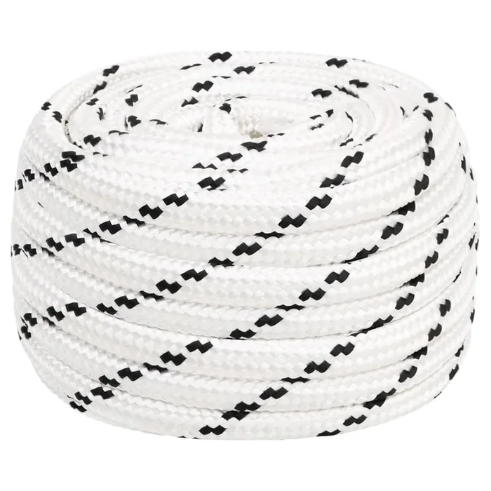 vidaXL Cuerda para barco trenzada poliéster blanco 16 mmx50 m