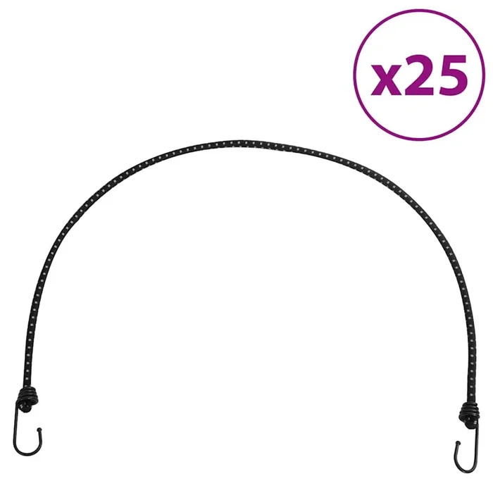 vidaXL Cuerdas elásticas con tiras reflectantes y ganchos 25 uds 100cm