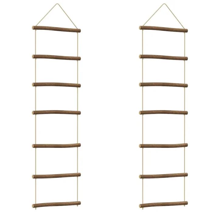 vidaXL Decoraciones pared en forma escalera 2uds 30x100cm Rama natural
