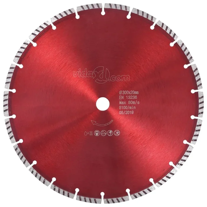 vidaXL Disco de corte de diamante con turbo acero 300 mm