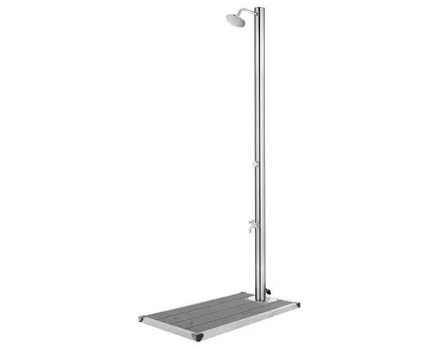vidaXL ducha de jardín con base gris 220 cm acero inoxidable | Brico Depôt Solo Oggi
