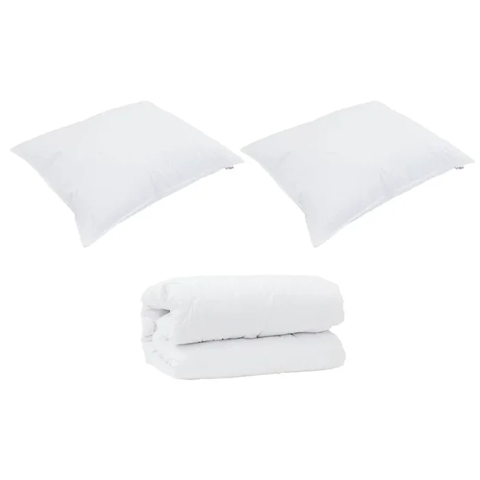 vidaXL Edredón con almohadas 3 pcs Microfibra y Pluma de Oca (55)