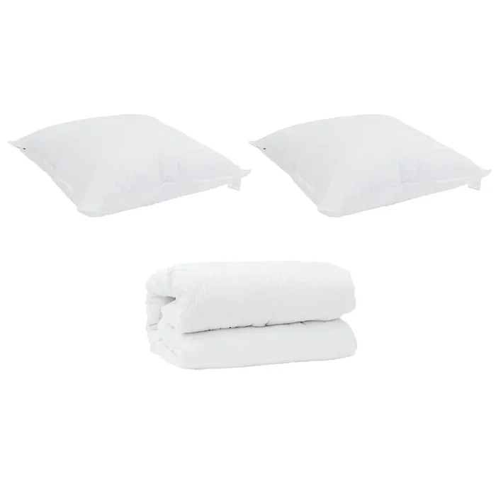 vidaXL Edredón con almohadas 3 pcs Microfibra y Pluma de Oca (9)