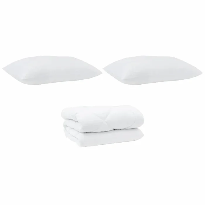 vidaXL Edredón con almohadas 3 pcs Microfibra y Plumas de Pato (44)