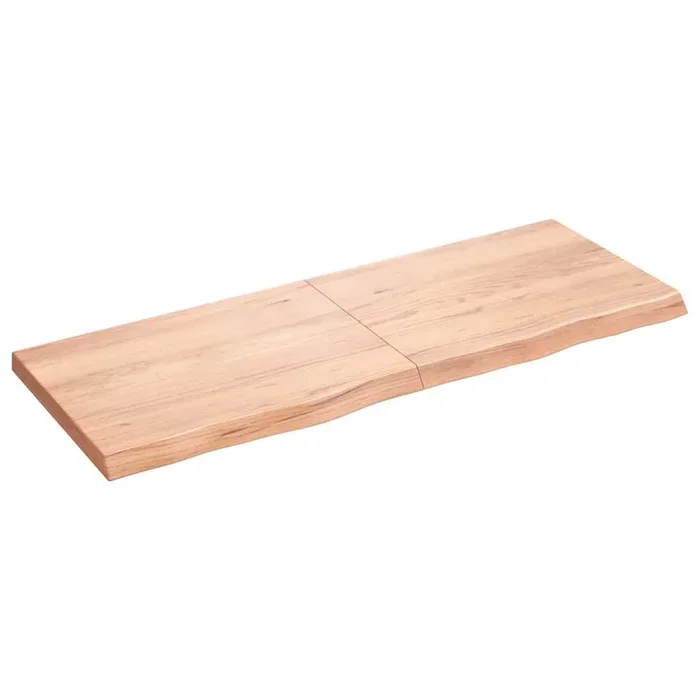 vidaXL Encimera baño madera maciza tratada marrón claro 160x60x(2-6)cm