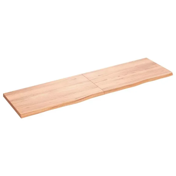 vidaXL Encimera baño madera maciza tratada marrón claro 180x50x(2-4)cm