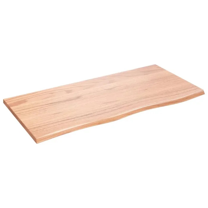 vidaXL Encimera de baño madera maciza tratada marrón claro 100x50x2 cm