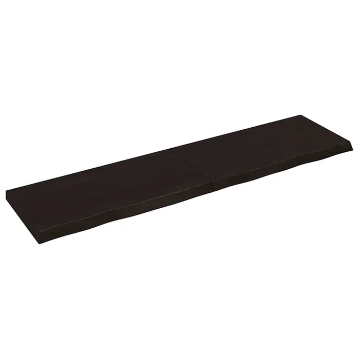 vidaXL Encimera de baño madera tratada marrón oscuro 200x50x(2-6) cm