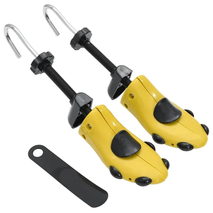 vidaXL Ensanchadores de zapatos con horma plástico amarillo EU 41-46