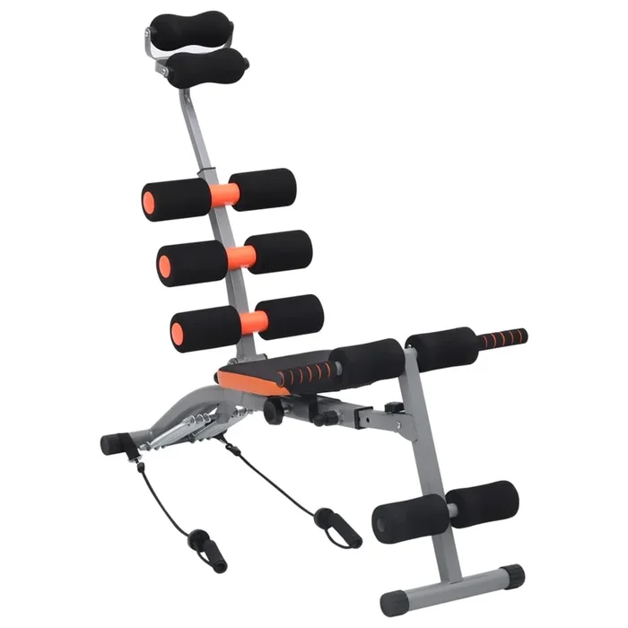 vidaXL Entrenador de abdominales en forma de L con cuerdas elásticas