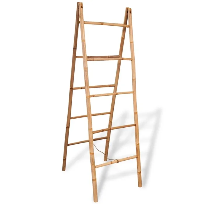 vidaXL Escalera toallero doble con 5 peldaños bambú 50×160 cm