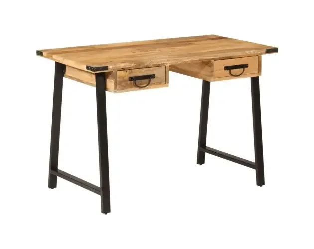 vidaXL escritorio con cajones madera mango maciza y hierro 105x55x70cm | Brico Depôt Occasione Imperdibile