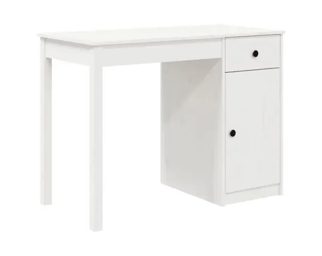 vidaXL escritorio de madera maciza de pino blanco 100x50x75 cm | Brico Depôt In Voga