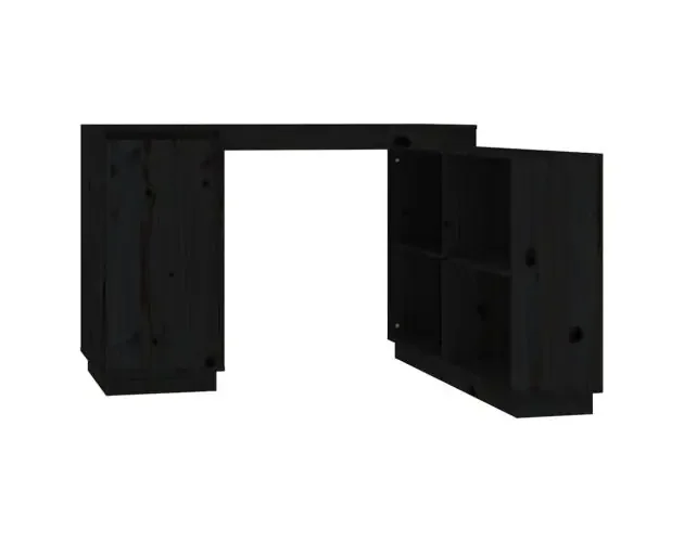 vidaXL escritorio de madera maciza de pino negro 110x50x75 cm | Brico Depôt Offerta Lampo