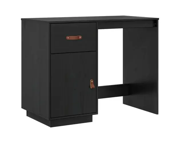 vidaXL escritorio de madera maciza de pino negro 95x50x75 cm | Brico Depôt Certificato