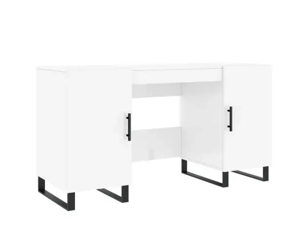 vidaXL escritorio madera contrachapada blanco brillante 140x50x75 cm | Brico Depôt Originale