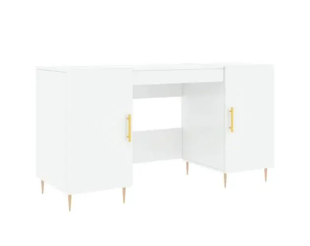 vidaXL escritorio madera contrachapada blanco brillante 140x50x75 cm | Brico Depôt Popolare