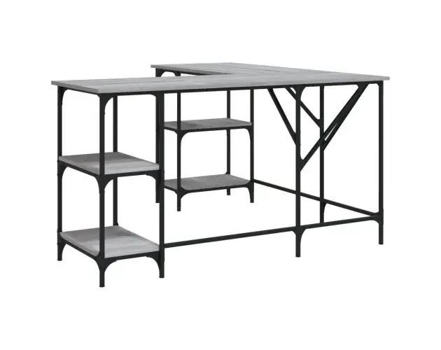 vidaXL escritorio madera de ingeniería gris sonoma 139x139x75 cm | Brico Depôt In Voga