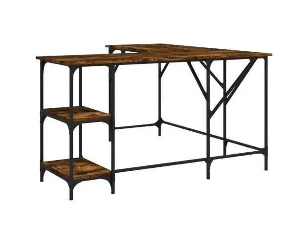 vidaXL escritorio madera de ingeniería roble ahumado 139x139x75 cm | Brico Depôt Saldi