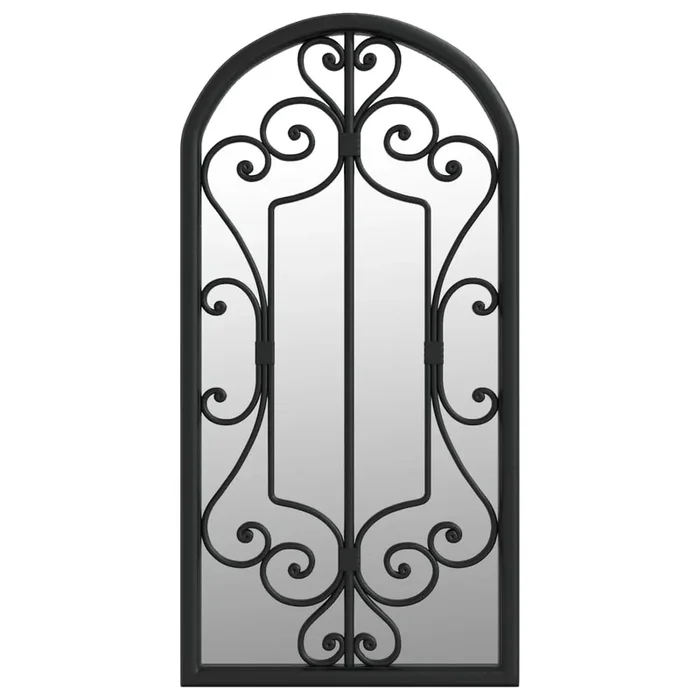 vidaXL Espejo de hierro negro para uso interior 70×30 cm (4)