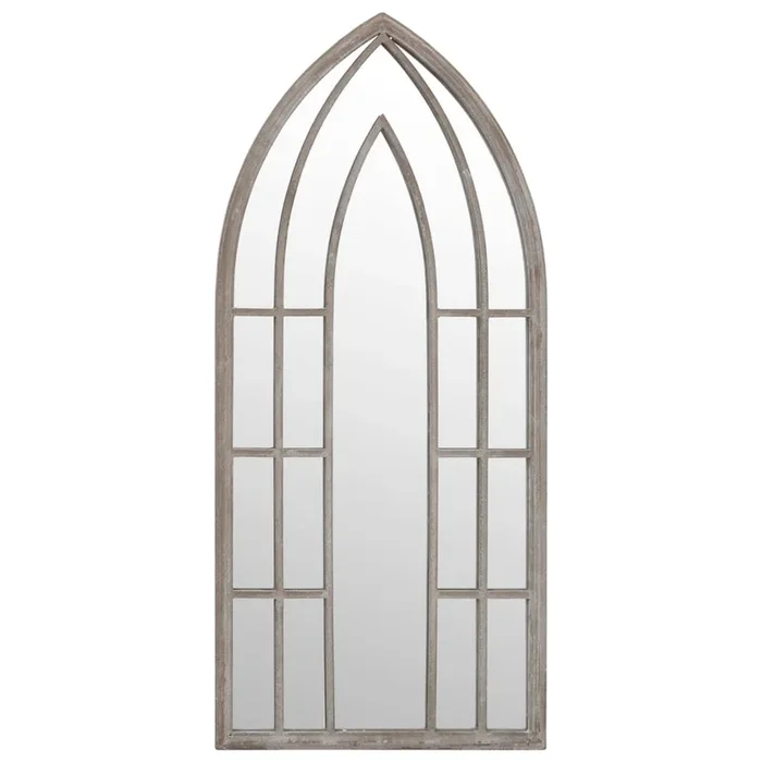 vidaXL Espejo de jardín arena hierro para exterior 100×45 cm (3)