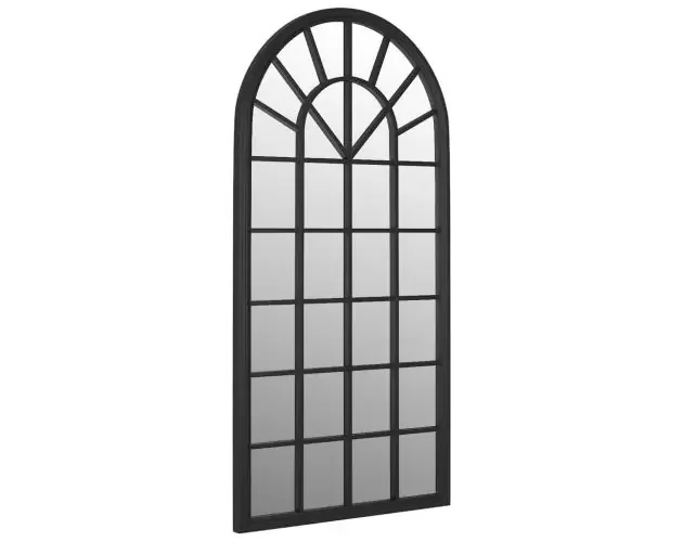 vidaXL espejo de jardín hierro negro para uso exterior 90×45 cm | Brico Depôt Sconto
