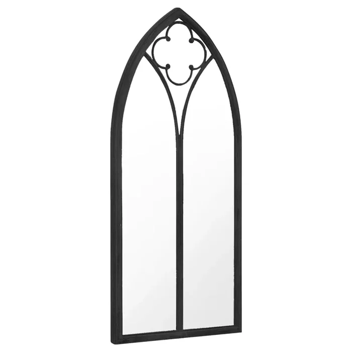 vidaXL Espejo de jardín negro hierro para exterior 100×45 cm (2)