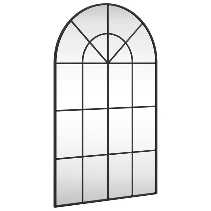 vidaXL Espejo de pared arco de hierro negro 60×100 cm