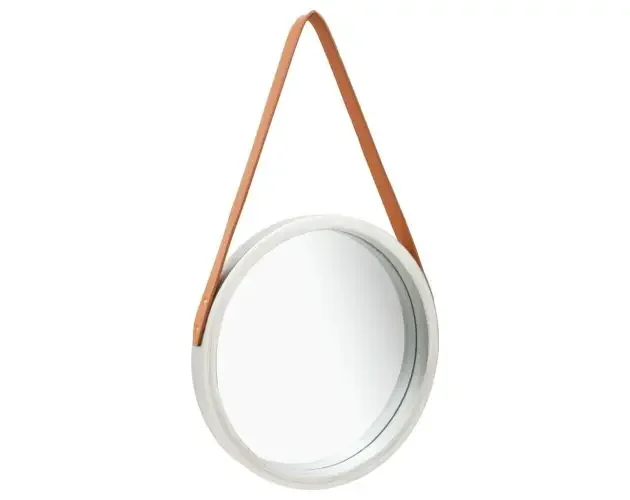 vidaXL espejo de pared con correa plateado 40 cm | Brico Depôt In Voga