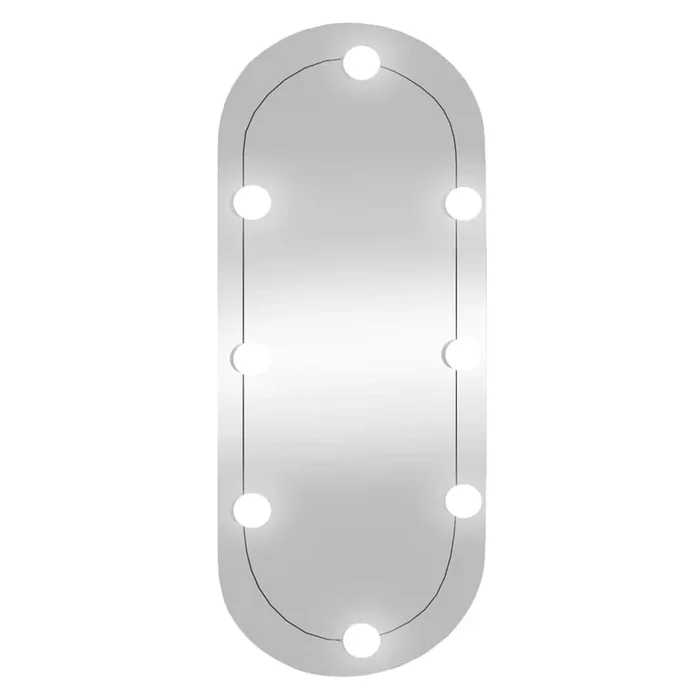 vidaXL Espejo de pared ovalado con luces LED vidrio 35×80 cm