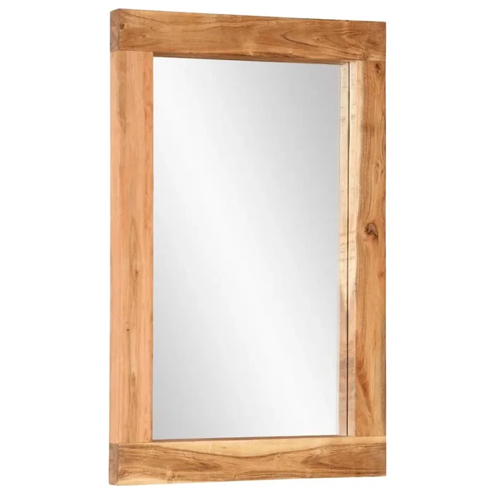 vidaXL Espejo de vidrio y madera maciza de acacia 70×50 cm